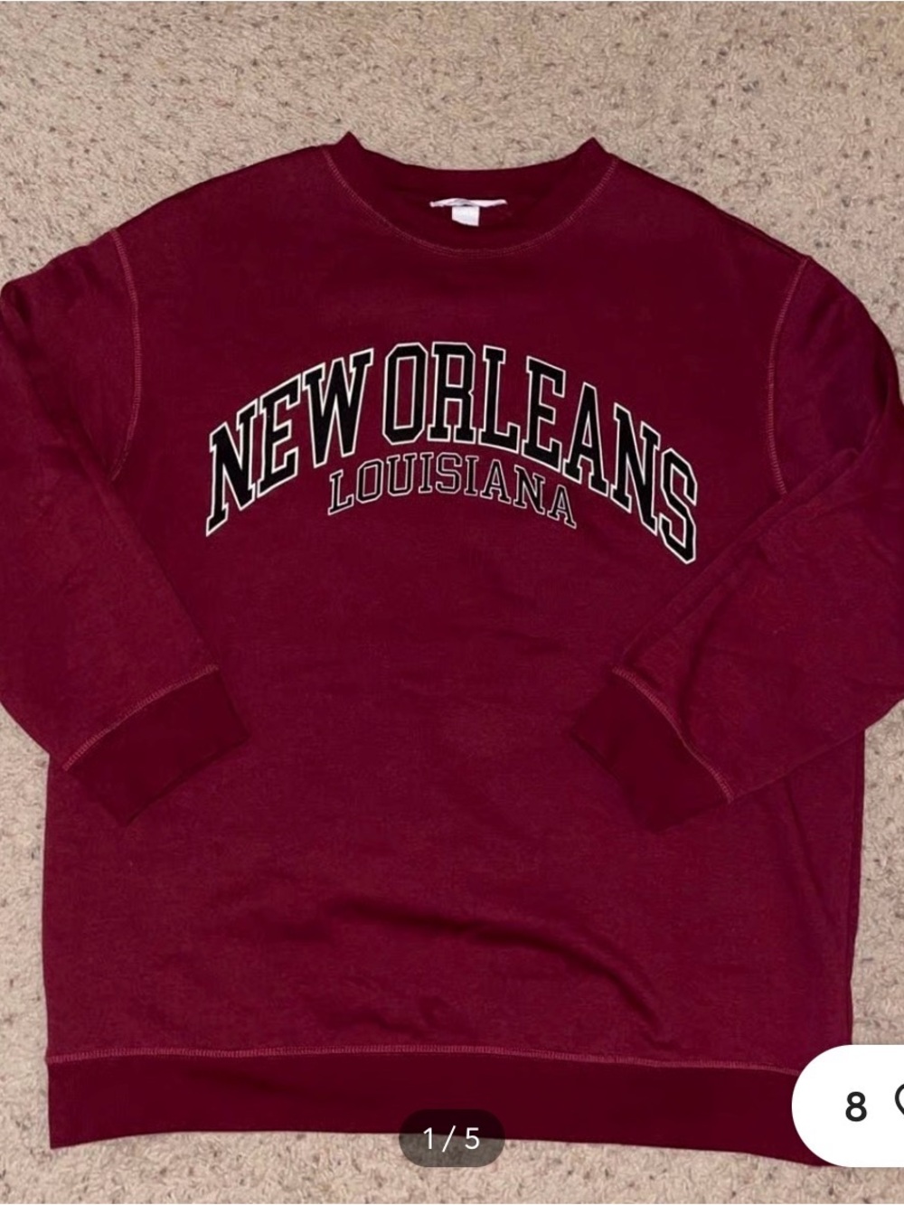 New Orleans Louisiana Maroon Sweatshirt
